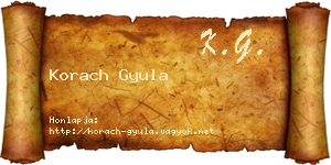 Korach Gyula névjegykártya